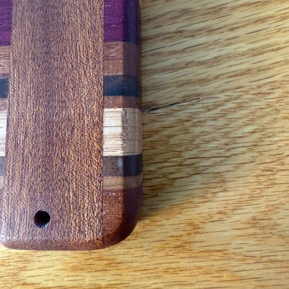 Mezuzah Mixed Hardwoods Hand Crafted Judaica Jewish Shin - Picture 5 of 5